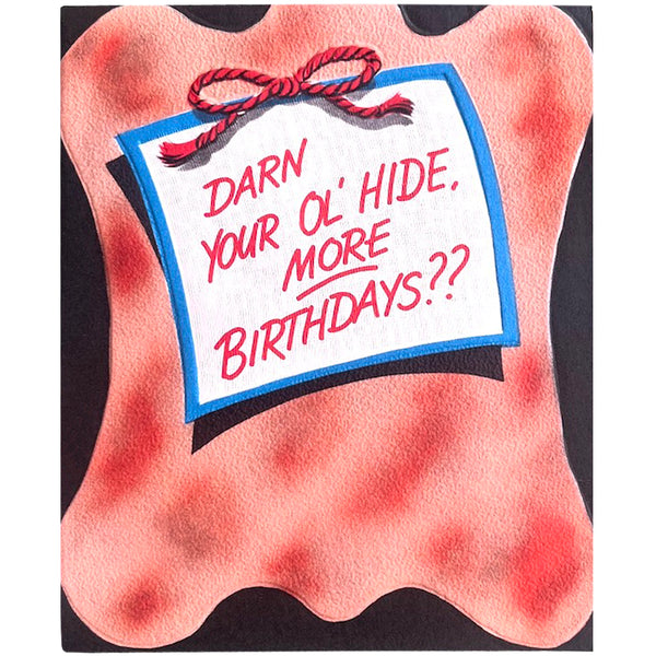 Old Bear Birthday Card - Vintage 1950's