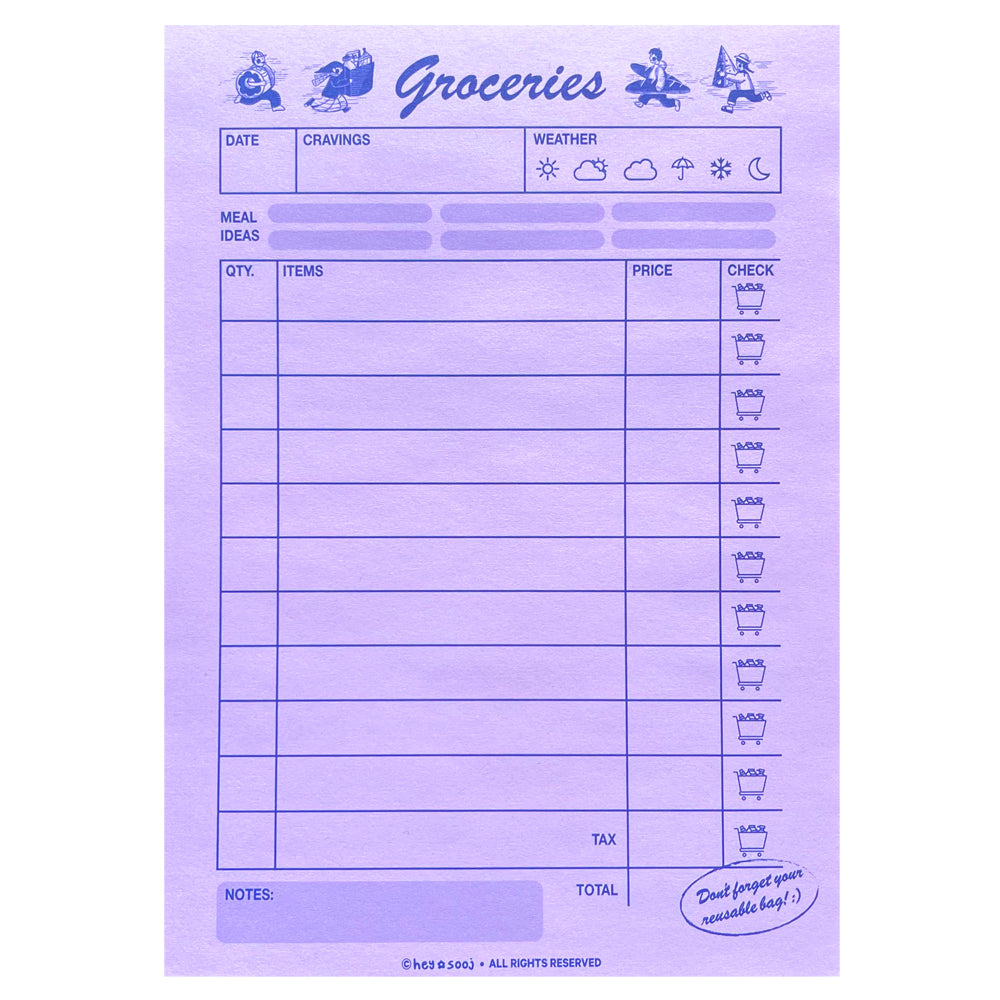 Grocery List Notepad