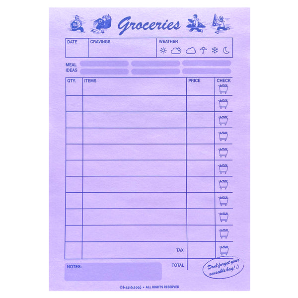 Grocery List Notepad