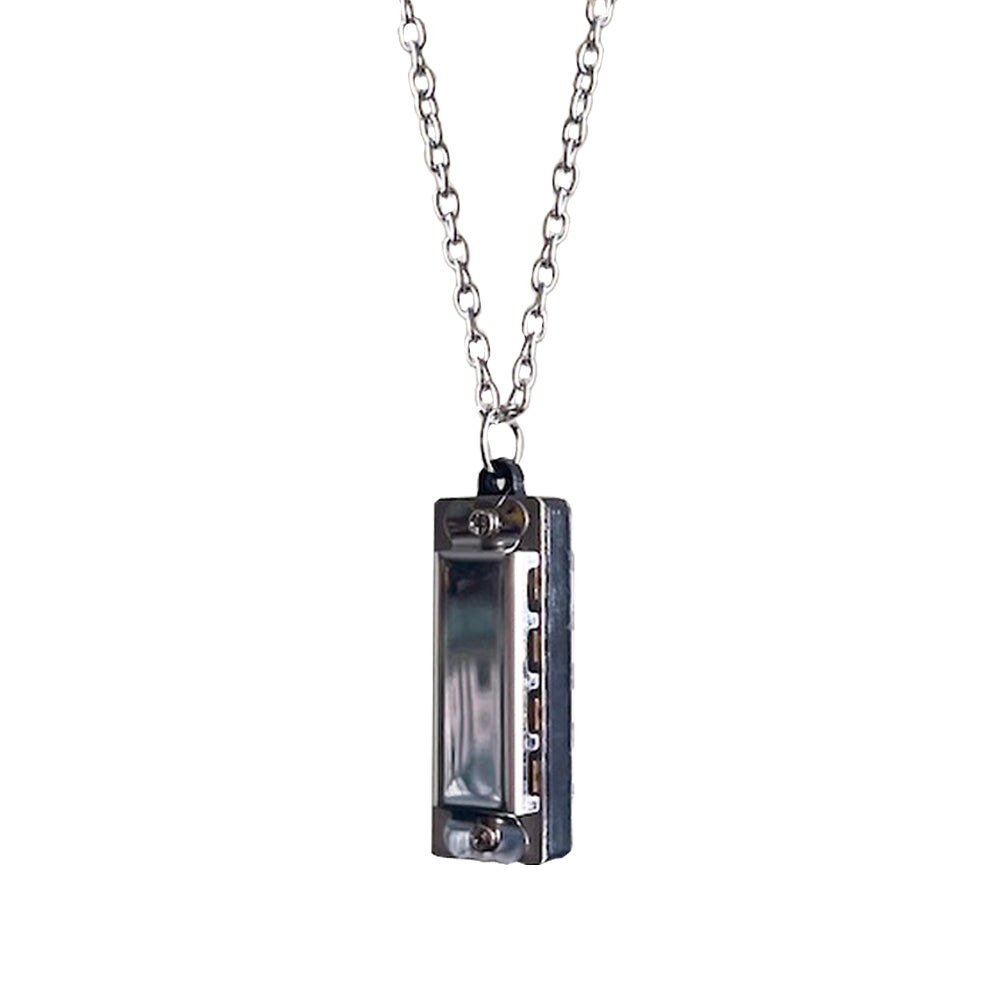 Mini Armonica Collana 4 Fori 8 Toni | Strumento Musicale Portatile In Metallo E Resina | Idea Regalo Per Bambini E Adulti | Argento/Viola/Nero