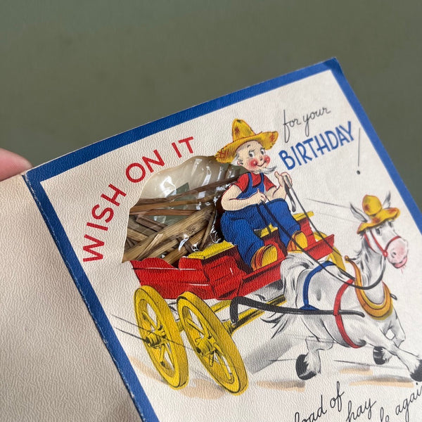 Wish On It Birthday Card - Vintage 1940's