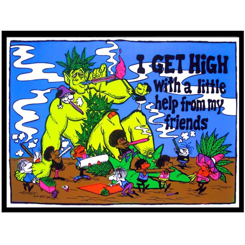 High With Friends Black Velvet Poster