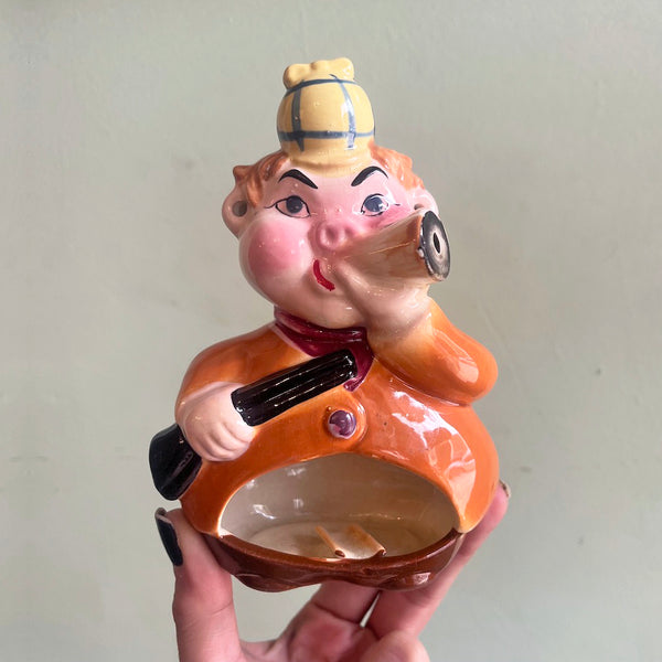 Smoking Hunter Ashtray - Vintage 1950's