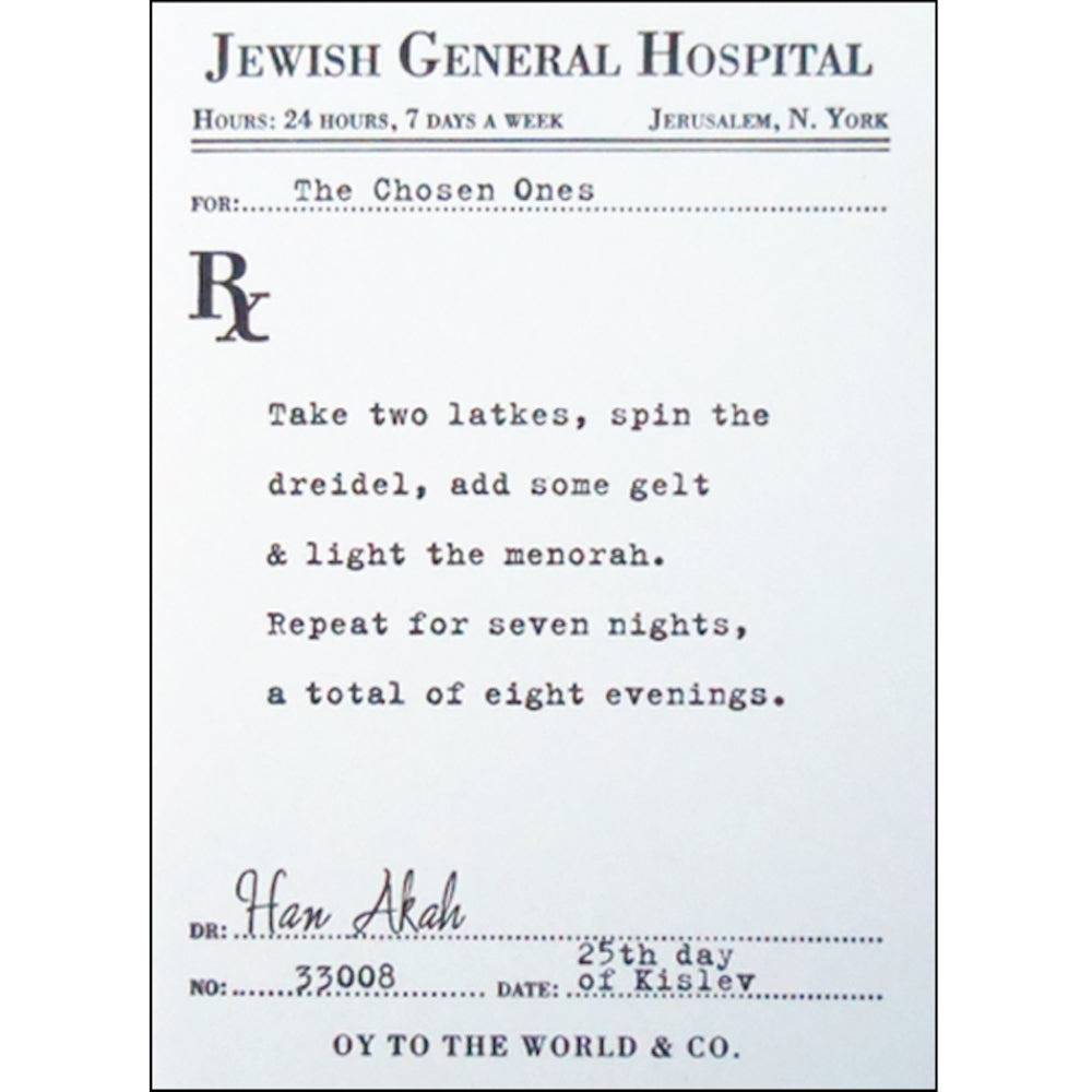 Happy Hanukkah Prescription Card