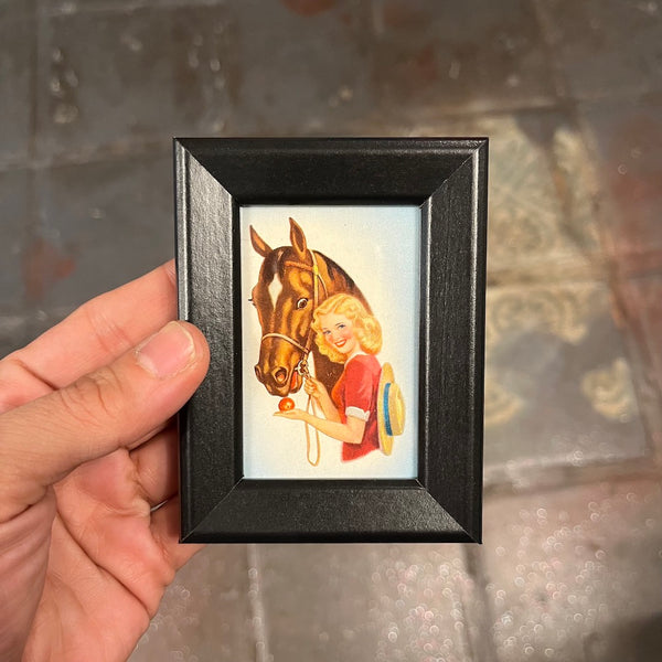 Vintage Horse Girl Mini Print