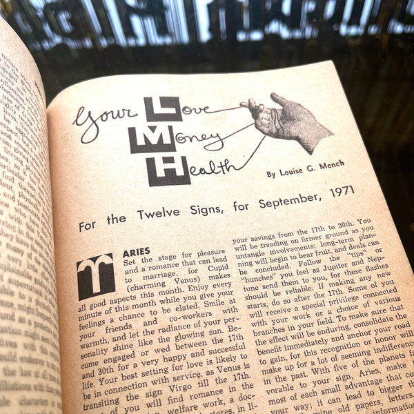 Horoscope Magazine - Vintage September 1971