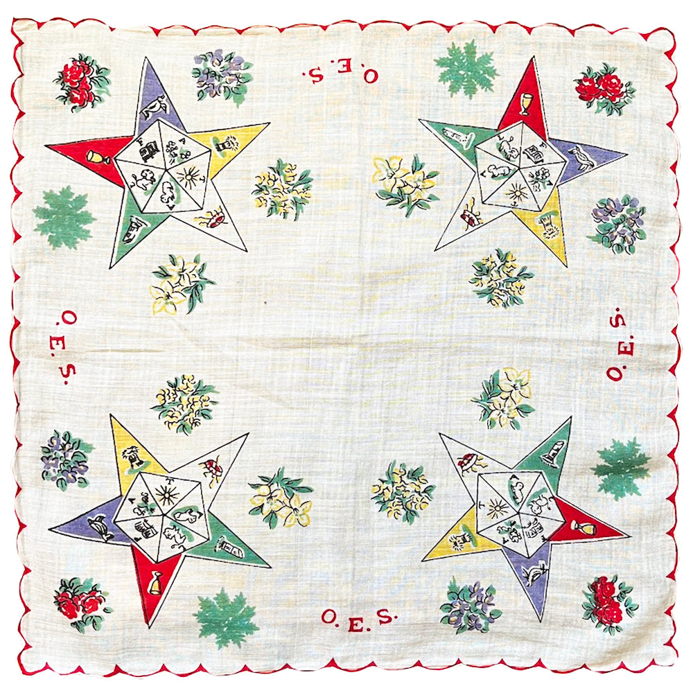 Vintage 1960's Eastern Star Hankie