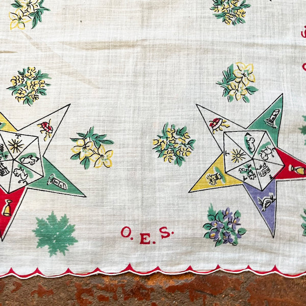 Vintage 1960's Eastern Star Hankie