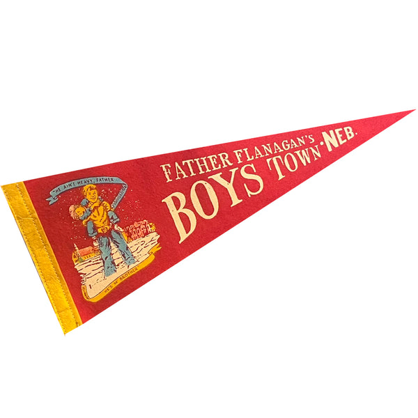 Father Flanagan's Boys Town - Vintage 1950's Pennant