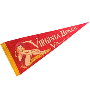 Virginia Beach Babe - Vintage 1950's Pennant