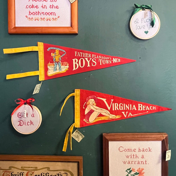 Virginia Beach Babe - Vintage 1950's Pennant