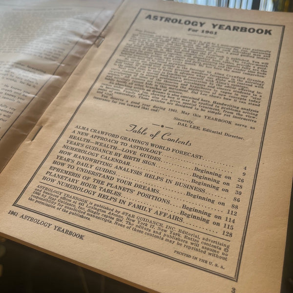 1961 Astrology Yearbook - Vintage Planetary Forecast
