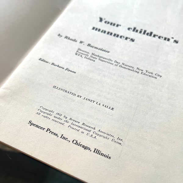 Your Children's Manners - Vintage 1951