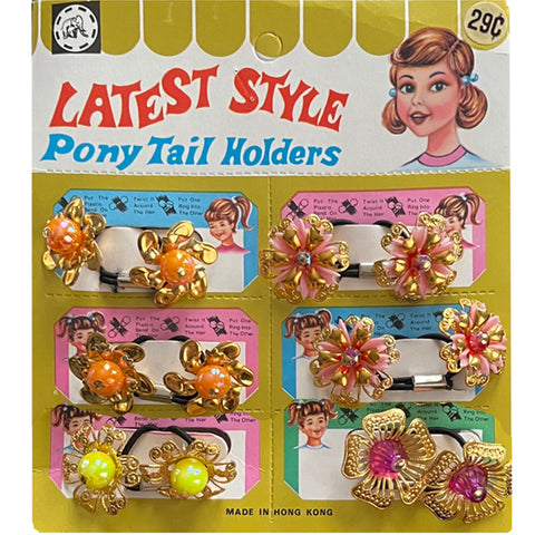 Vintage 1960's Pony Tail Holder Set