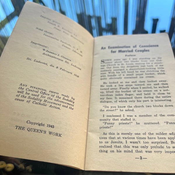 An Examination of Conscience for Married Couples - Vintage 1945
