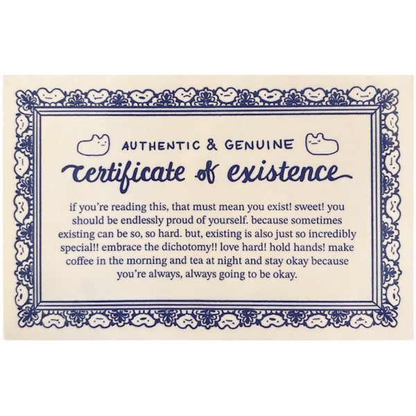 Certificate of Existence Sticker