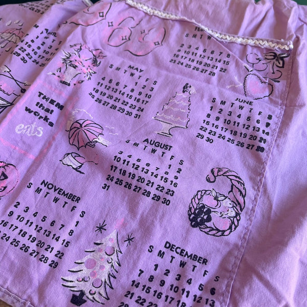 Vintage 1969 Lilac Apron Calendar - Works in 2025!