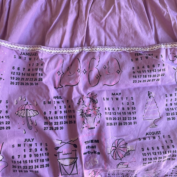 Vintage 1969 Lilac Apron Calendar - Works in 2025!