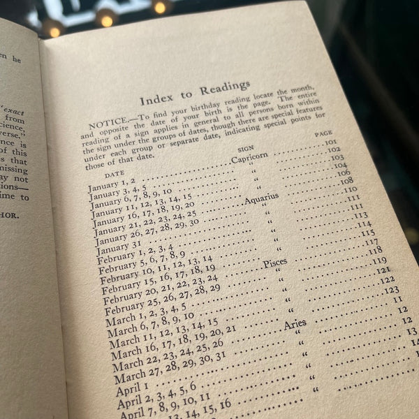 Birthday Horoscopes - Vintage 1903