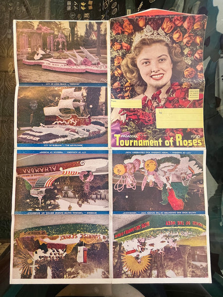 Pasadena Tournament of Roses Postcard Book - Vintage 1950