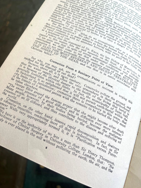 Cremation vs Earth Burial - Vintage 1913