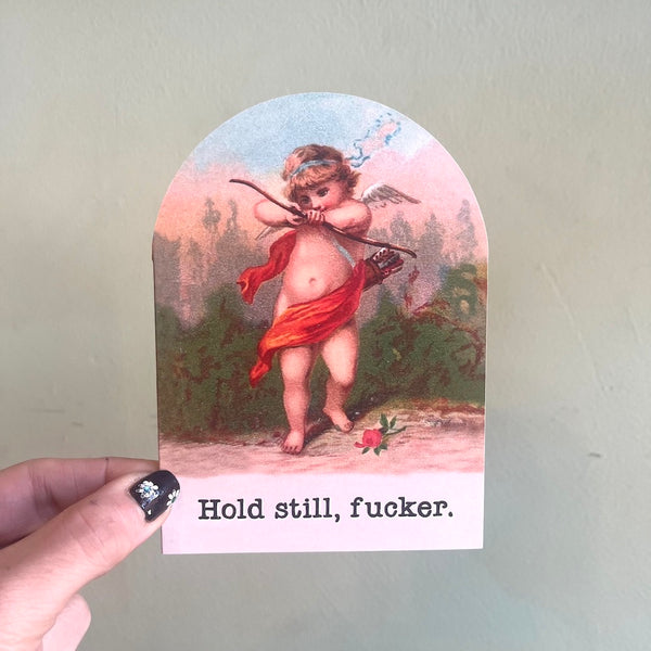 Hold Still Cupid's Valentine Card