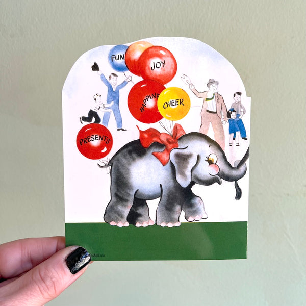 Circus Clown & Elephant Birthday Card