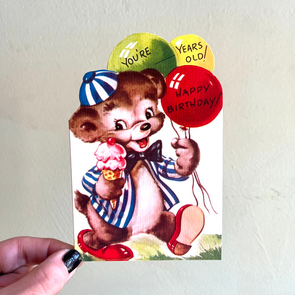 Ice Cream Bear Birthday Card