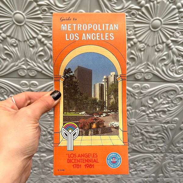 Guide To Metropolitan Los Angeles - Vintage 1981 Bicentennial Map