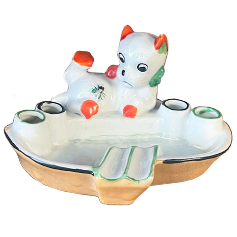 Puppy Ashtray & Holder - Vintage 1940's