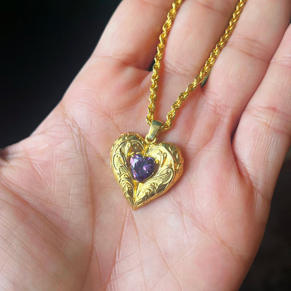 Doré Amethyst Heart Necklace