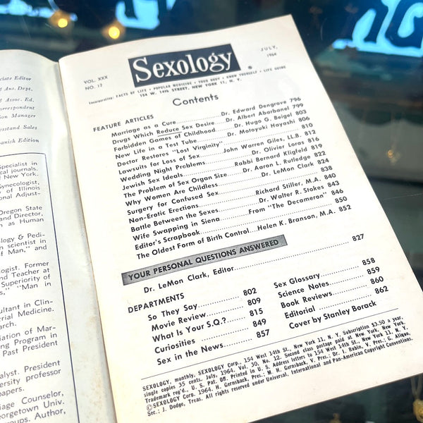 Sexology: America's First Sex Ed Magazine - Vintage July 1964