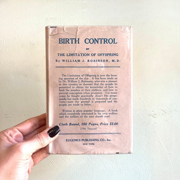 Birth Control or the Limitation of Offspring - Vintage 1933