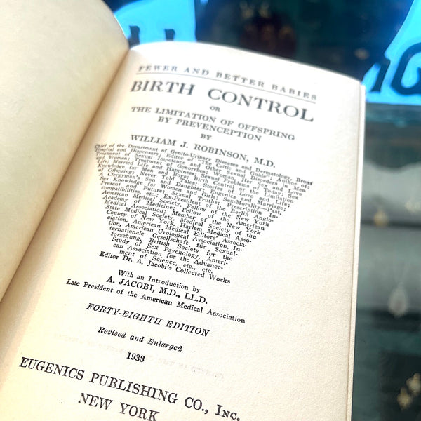 Birth Control or the Limitation of Offspring - Vintage 1933