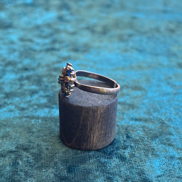 Vintage Rainbow Floral Gem Ring