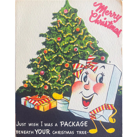 Package Beneath - Vintage Christmas Card