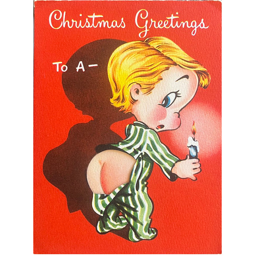 Greetings Peachy Friend - Vintage Christmas Card