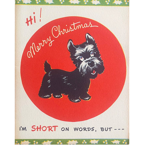 Short On Words - Vintage Christmas Card