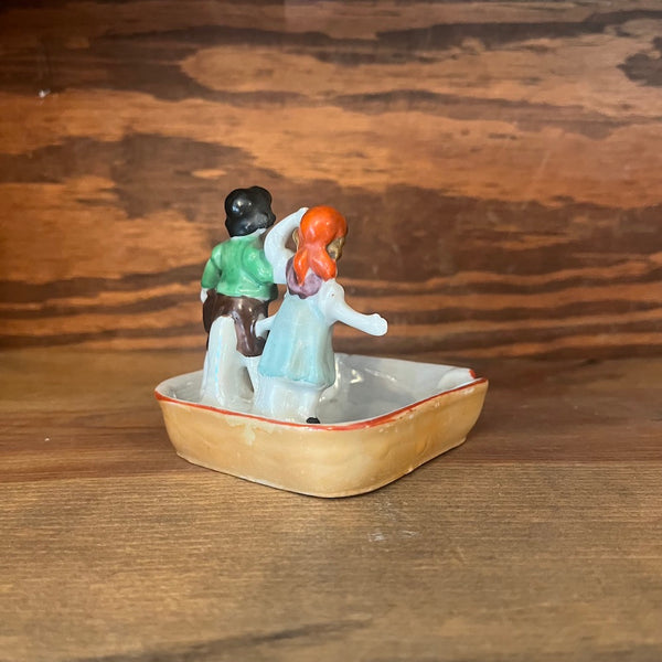 Porcelain Couple Mini Ashtray - Vintage 1930's