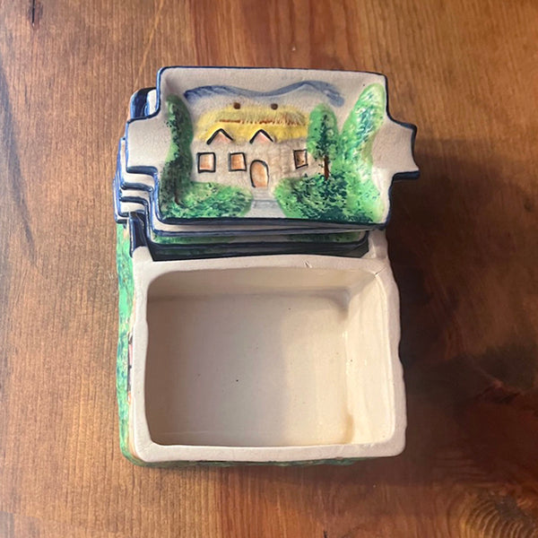 Vintage 1940's Stacking Ashtray & Storage Set