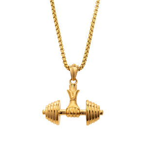 Golden Weight Lifter Necklace