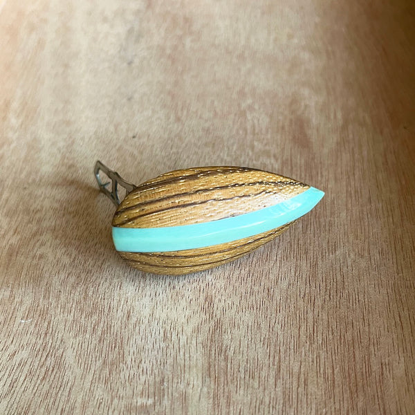 Vintage Carved Wood Tie Clip