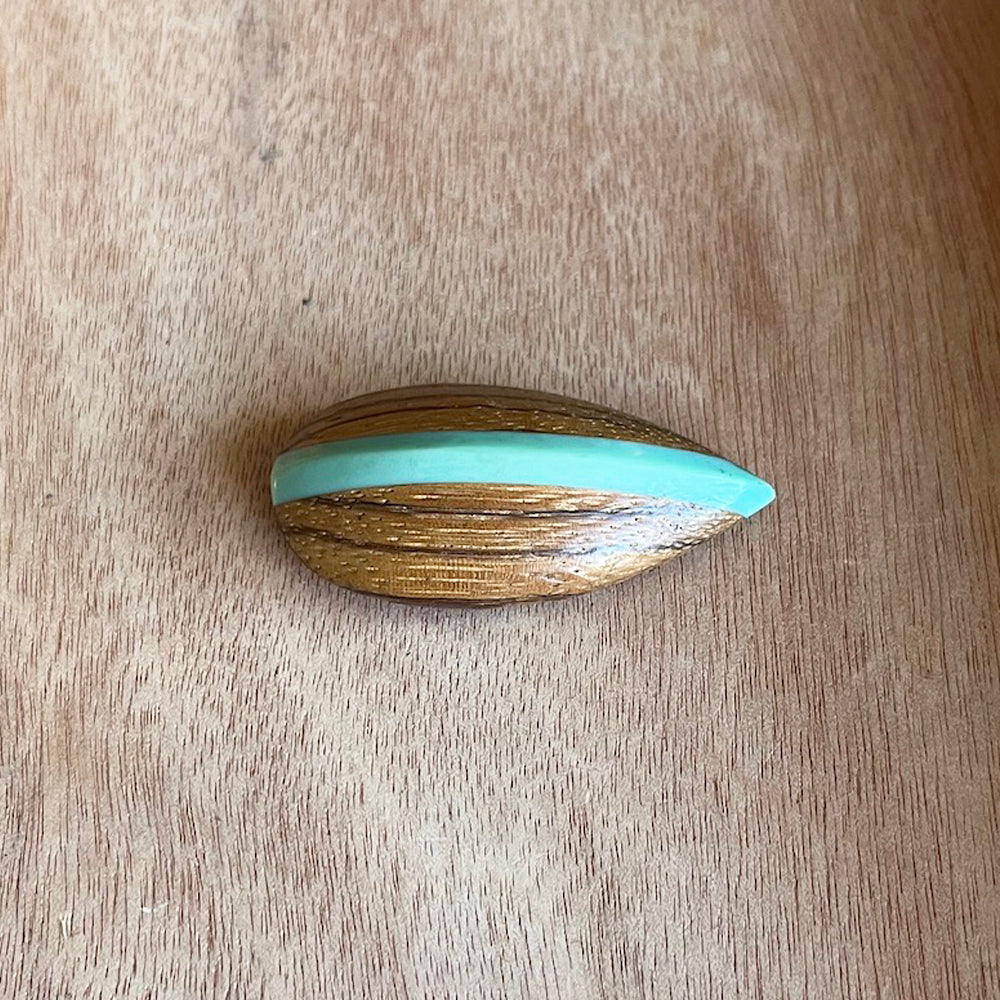 Vintage Carved Wood Tie Clip