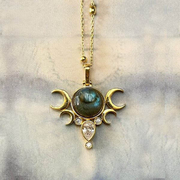Five Moon Necklace - Labradorite