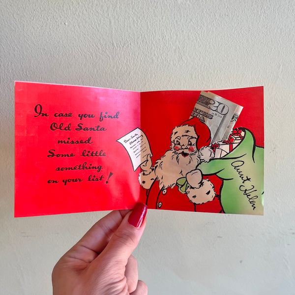 Here's A Little Something - Vintage Christmas Card