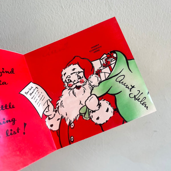 Here's A Little Something - Vintage Christmas Card