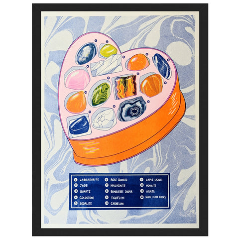 Love Rocks & Gemstones - Risograph Print