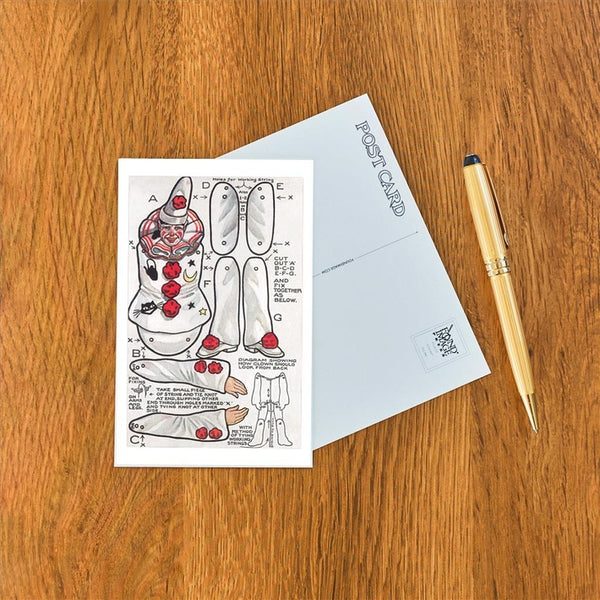 Clown Puppet Postcard