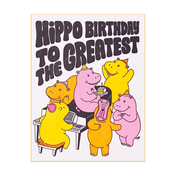 Happy Hippo Birthday Card