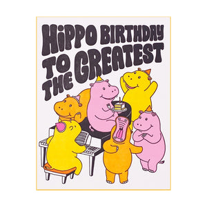 Happy Hippo Birthday Card